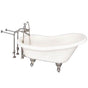 Barclay - Tub Kit 60'' AC Slipper, Tub Filler, Supplies, Drain-BrNkl - Brushed Nickel