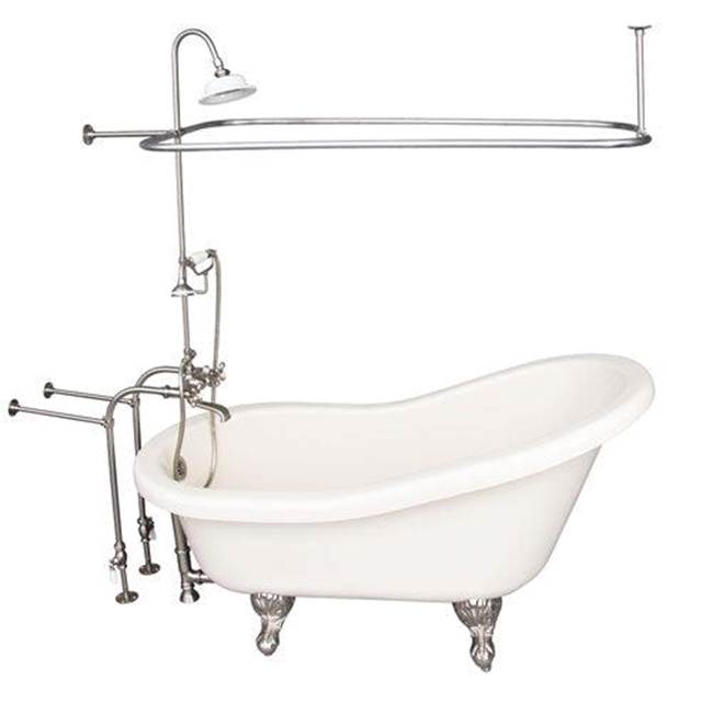 Barclay - Tub Kit 60'' AC Slipper, Shwr Unit, Supplies, Drain-BrNkl - Brushed Nickel