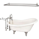 Barclay - Tub Kit 60'' AC Slipper, Shwr Rd,Filler,Supplies,Drain-BrNkl - Brushed Nickel
