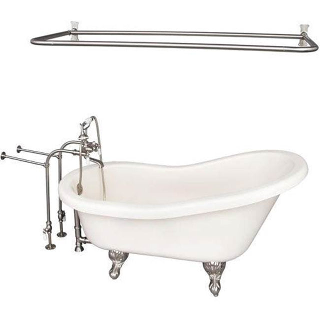 Barclay - Tub Kit 60'' AC Slipper, Shwr Rd,Filler,Supplies,Drain-BrNkl - Brushed Nickel