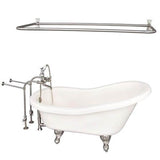 Barclay - Tub Kit 60'' AC Slipper, Shwr Rd,Filler,Supplies,Drain-BrNkl - Brushed Nickel