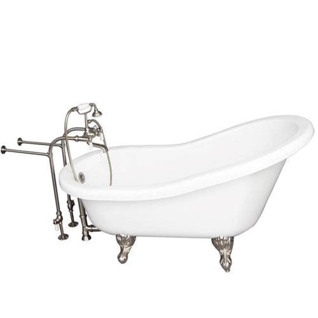 Barclay - Tub Kit 60'' AC Slipper, Tub Filler, Supplies, Drain-BrNkl - Brushed Nickel