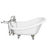 Barclay - Tub Kit 60'' AC Slipper, Tub Filler, Supplies, Drain-BrNkl - Brushed Nickel