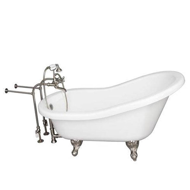 Barclay - Tub Kit 60'' AC Slipper, Tub Filler, Supplies, Drain-BrNkl - Brushed Nickel