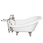 Barclay - Tub Kit 60'' AC Slipper, Tub Filler, Supplies, Drain-BrNkl - Brushed Nickel