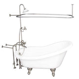 Barclay - Tub Kit 60'' AC Slipper, Shwr Unit, Supplies, Drain-BrNkl - Brushed Nickel