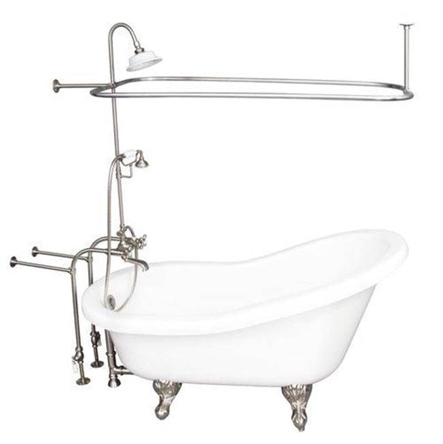 Barclay - Tub Kit 60'' AC Slipper, Shwr Unit, Supplies, Drain-BrNkl - Brushed Nickel