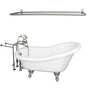 Barclay - Tub Kit 60'' AC Slipper, Shwr Rd,Filler,Supplies,Drain-BrNkl - Brushed Nickel