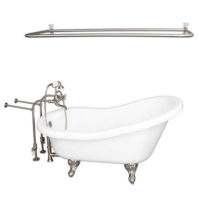 Barclay - Tub Kit 60'' AC Slipper, Shwr Rd,Filler,Supplies,Drain-BrNkl - Brushed Nickel