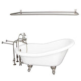 Barclay - Tub Kit 60'' AC Slipper, Shwr Rd,Filler,Supplies,Drain-BrNkl - Brushed Nickel