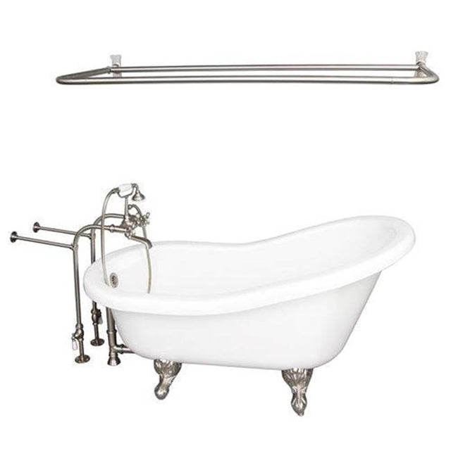 Barclay - Tub Kit 60'' AC Slipper, Shwr Rd,Filler,Supplies,Drain-BrNkl - Brushed Nickel