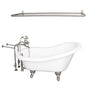 Barclay - Tub Kit 60'' AC Slipper, Shwr Rd,Filler,Supplies,Drain-BrNkl - Brushed Nickel