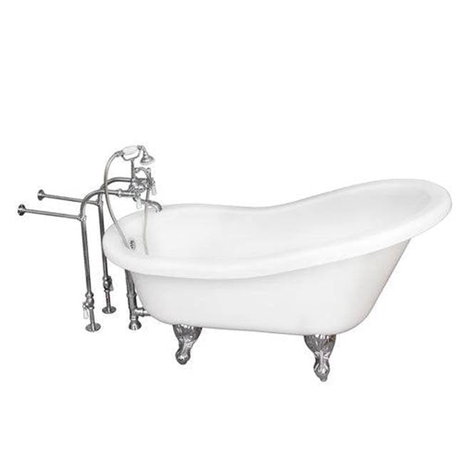 Barclay - Tub Kit 60'' AC Slipper, Tub Filler, Supplies, Drain-Chrome - Polished Chrome