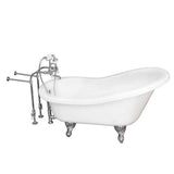 Barclay - Tub Kit 60'' AC Slipper, Tub Filler, Supplies, Drain-Chrome - Polished Chrome