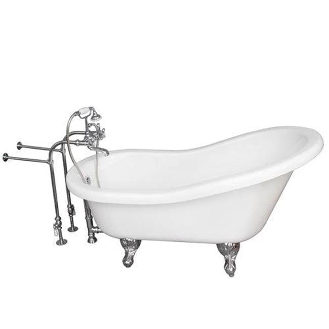 Barclay - Tub Kit 60'' AC Slipper, Tub Filler, Supplies, Drain-Chrome - Polished Chrome