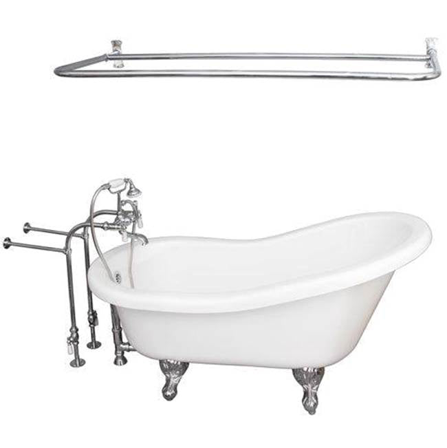 Barclay - Tub Kit 60'' AC Slipper, Shwr Rd,Filler,Supplies,Drain-Chrm - Polished Chrome
