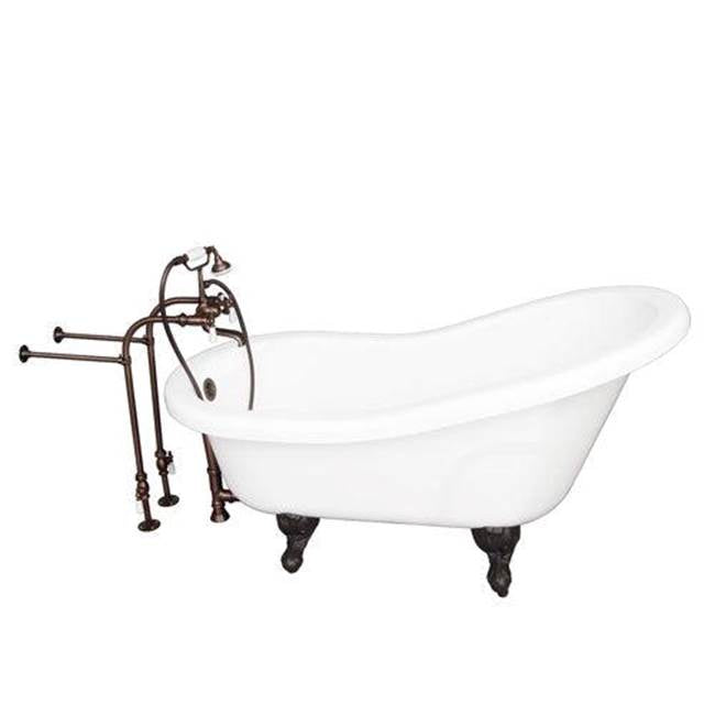 Barclay - Tub Kit 60'' AC Slipper, Tub Filler, Supplies, Drain-ORB - Oil Rubbed Bronze