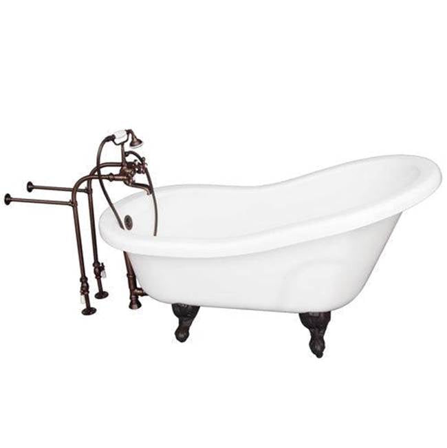 Barclay - Tub Kit 60'' AC Slipper, Tub Filler, Supplies, Drain-ORB - Oil Rubbed Bronze