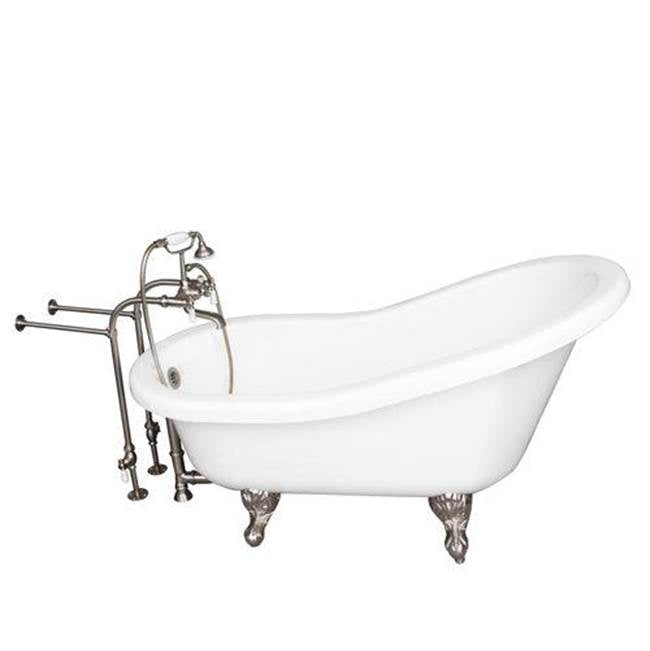 Barclay - Tub Kit 67'' AC Slipper, Tub Filler, Supplies, Drain-BrNkl - Brushed Nickel