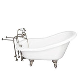 Barclay - Tub Kit 67'' AC Slipper, Tub Filler, Supplies, Drain-BrNkl - Brushed Nickel