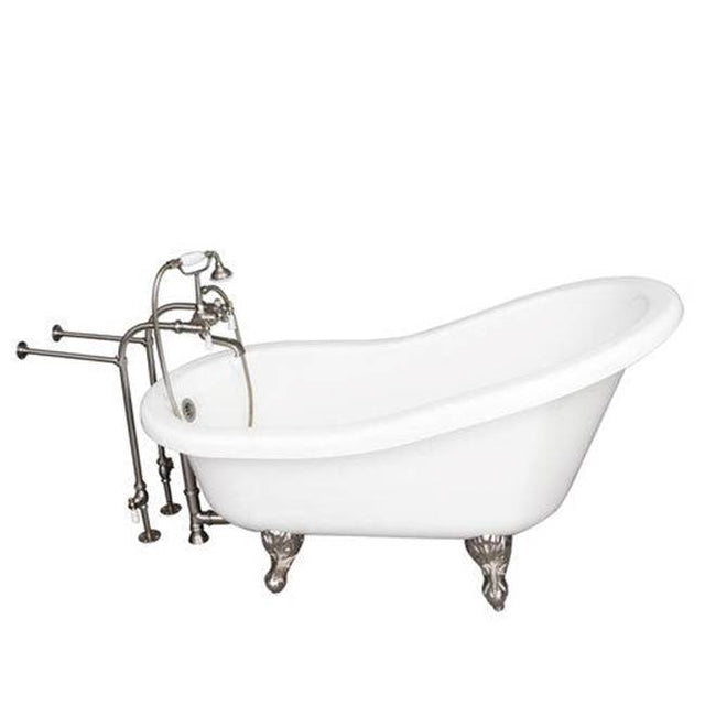 Barclay - Tub Kit 67'' AC Slipper, Tub Filler, Supplies, Drain-BrNkl - Brushed Nickel