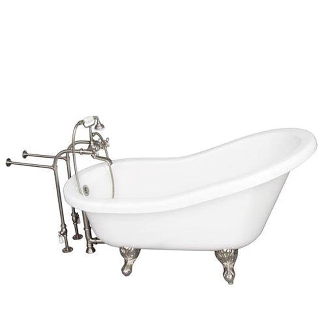 Barclay - Tub Kit 67'' AC Slipper, Tub Filler, Supplies, Drain-BrNkl - Brushed Nickel