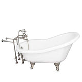 Barclay - Tub Kit 67'' AC Slipper, Tub Filler, Supplies, Drain-BrNkl - Brushed Nickel
