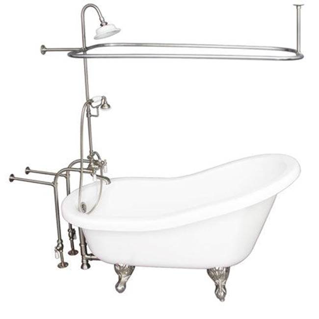 Barclay - Tub Kit 67'' AC Slipper, Shwr Unit, Supplies, Drain-BrNkl - Brushed Nickel