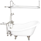 Barclay - Tub Kit 67'' AC Slipper, Shwr Unit, Supplies, Drain-BrNkl - Brushed Nickel