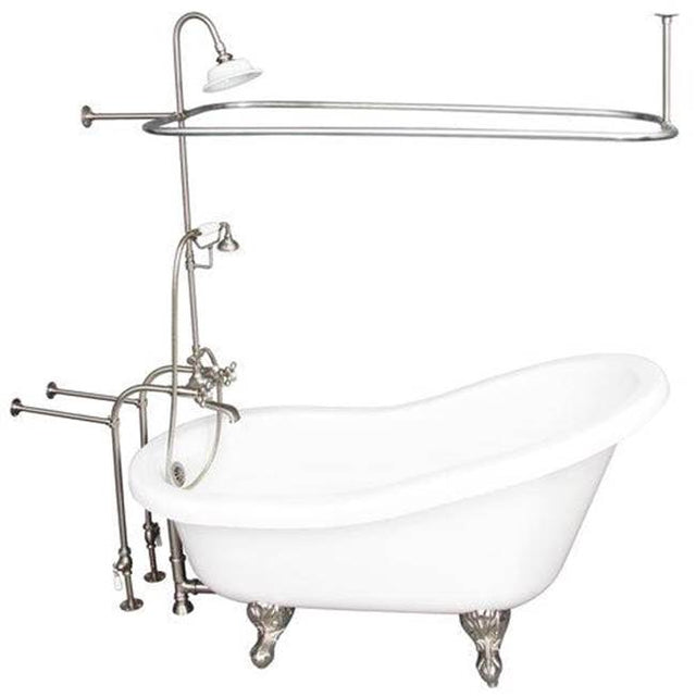 Barclay - Tub Kit 67'' AC Slipper, Shwr Unit, Supplies, Drain-BrNkl - Brushed Nickel