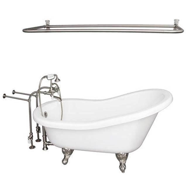 Barclay - Tub Kit 67'' AC Slipper,Filler Shw Rd, Supplies, Drain-BrNkl - Brushed Nickel
