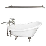 Barclay - Tub Kit 67'' AC Slipper,Filler Shw Rd, Supplies, Drain-BrNkl - Brushed Nickel