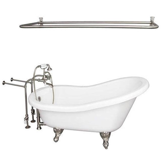 Barclay - Tub Kit 67'' AC Slipper,Filler Shw Rd, Supplies, Drain-BrNkl - Brushed Nickel