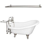 Barclay - Tub Kit 67'' AC Slipper,Filler Shw Rd, Supplies, Drain-BrNkl - Brushed Nickel