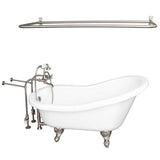Barclay - Tub Kit 67'' AC Slipper,Filler Shw Rd, Supplies, Drain-BrNkl - Brushed Nickel