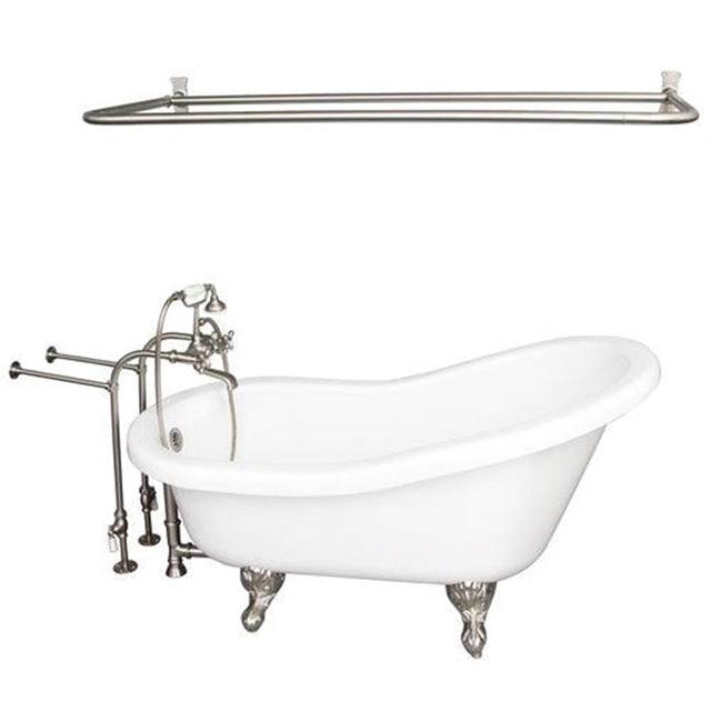 Barclay - Tub Kit 67'' AC Slipper,Filler Shw Rd, Supplies, Drain-BrNkl - Brushed Nickel