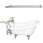 Barclay - Tub Kit 67'' AC Slipper,Filler Shw Rd, Supplies, Drain-BrNkl - Brushed Nickel