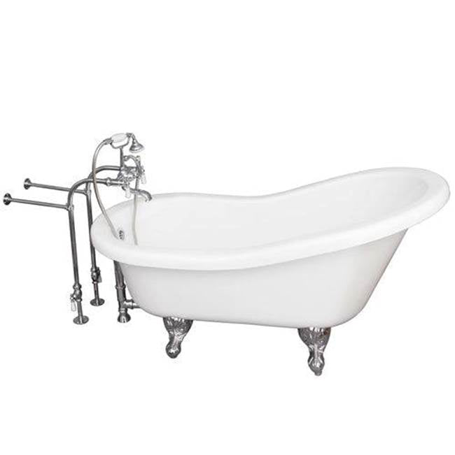 Barclay - Tub Kit 67'' AC Slipper, Tub Filler, Supplies, Drain-Chrome - Polished Chrome