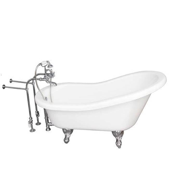 Barclay - Tub Kit 67'' AC Slipper, Tub Filler, Supplies, Drain-Chrome - Polished Chrome