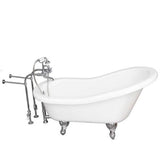 Barclay - Tub Kit 67'' AC Slipper, Tub Filler, Supplies, Drain-Chrome - Polished Chrome