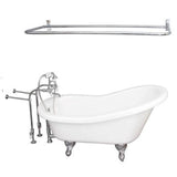 Barclay - Tub Kit 67'' AC Slipper,Filler, Shwr Rod,Supplies,Drain-Chrm - Polished Chrome