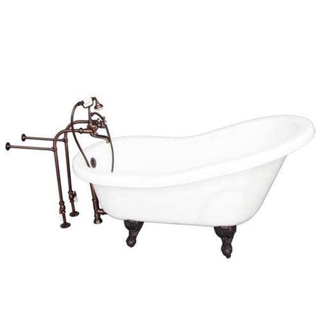Barclay - Tub Kit 67'' AC Slipper, Tub Filler, Supplies, Drain-ORB - Oil Rubbed Bronze
