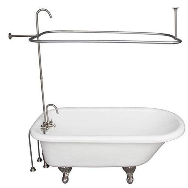 Barclay - Tub Kit 60'' AC Roll Top, Shwr Unit, Supplies, Drain-BrNkl - Brushed Nickel