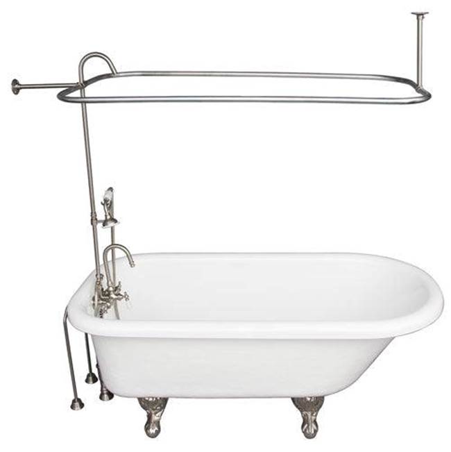 Barclay - Tub Kit 60'' AC Roll Top, Shwr Unit, Supplies, Drain-BrNkl - Brushed Nickel