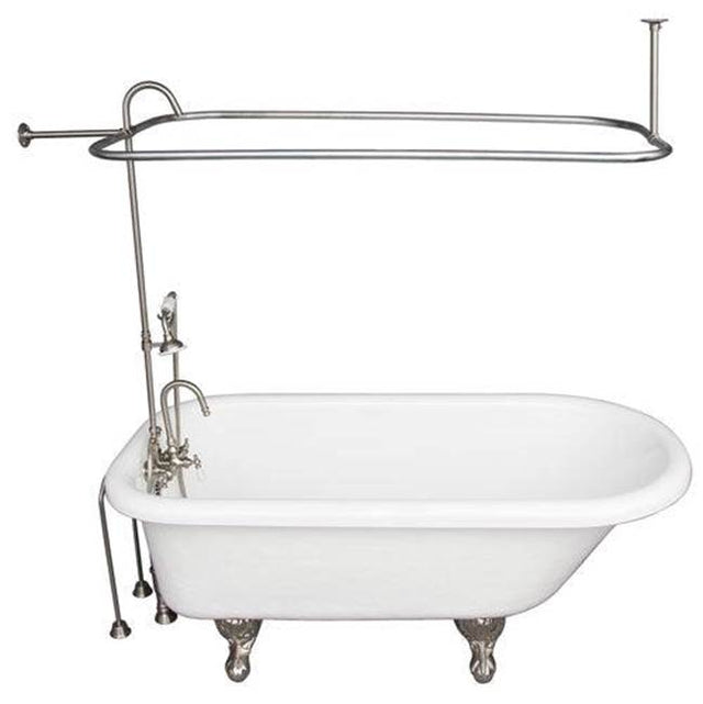 Barclay - Tub Kit 60'' AC Roll Top, Shwr Unit, Supplies, Drain-BrNkl - Brushed Nickel