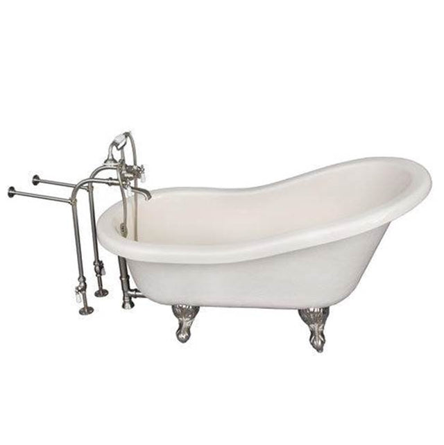 Barclay - Tub Kit 60'' AC Slipper, Tub Filler, Supplies, Drain-BrNkl - Brushed Nickel