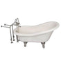 Barclay - Tub Kit 60'' AC Slipper, Tub Filler, Supplies, Drain-BrNkl - Brushed Nickel