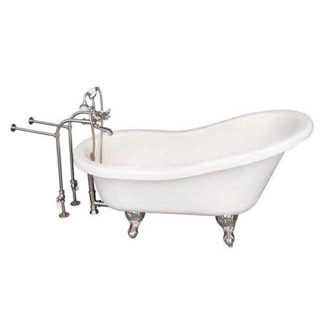 Barclay - Tub Kit 60'' AC Slipper, Tub Filler, Supplies, Drain-BrNkl - Brushed Nickel