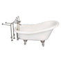 Barclay - Tub Kit 60'' AC Slipper, Tub Filler, Supplies, Drain-BrNkl - Brushed Nickel