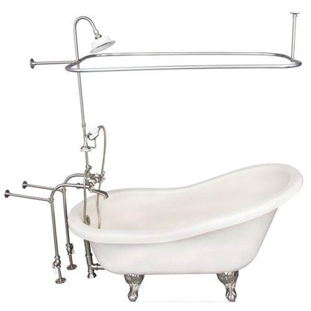 Barclay - Tub Kit 60'' AC Slipper, Shwr Unit, Supplies, Drain-BrNkl - Brushed Nickel